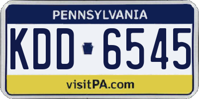 PA license plate KDD6545