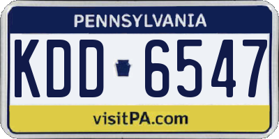 PA license plate KDD6547