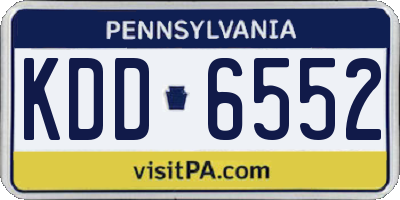 PA license plate KDD6552