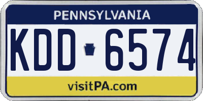 PA license plate KDD6574