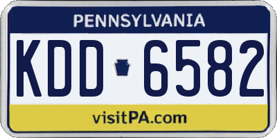 PA license plate KDD6582