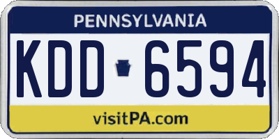 PA license plate KDD6594