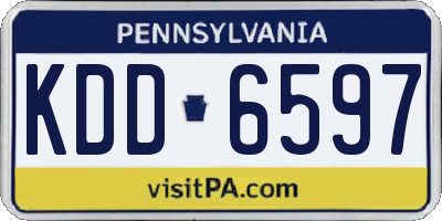 PA license plate KDD6597