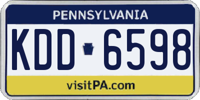 PA license plate KDD6598