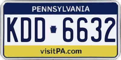 PA license plate KDD6632