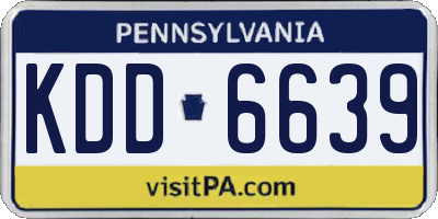 PA license plate KDD6639