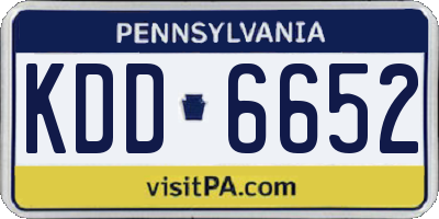 PA license plate KDD6652