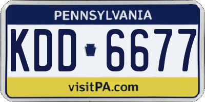 PA license plate KDD6677