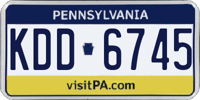 PA license plate KDD6745