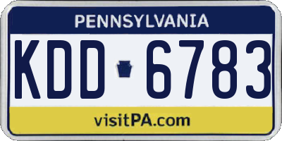 PA license plate KDD6783