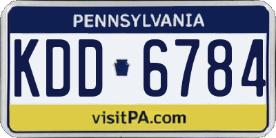 PA license plate KDD6784