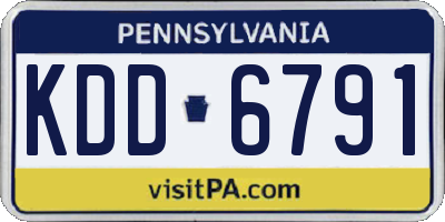 PA license plate KDD6791