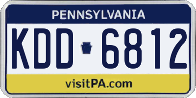 PA license plate KDD6812