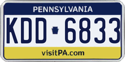 PA license plate KDD6833