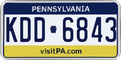 PA license plate KDD6843