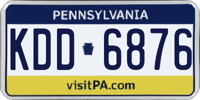PA license plate KDD6876