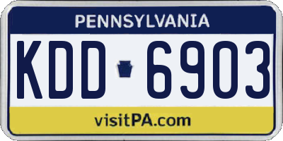 PA license plate KDD6903