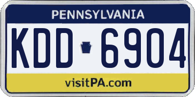 PA license plate KDD6904