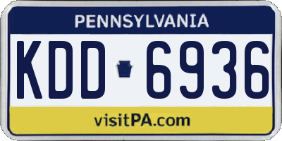 PA license plate KDD6936