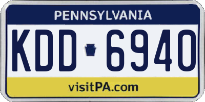 PA license plate KDD6940