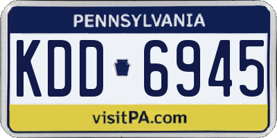 PA license plate KDD6945