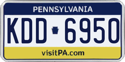 PA license plate KDD6950