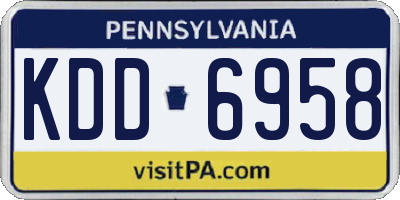 PA license plate KDD6958