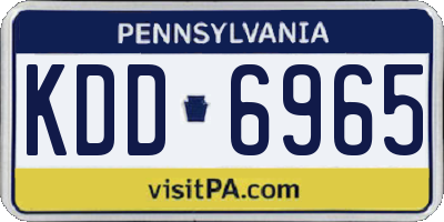 PA license plate KDD6965
