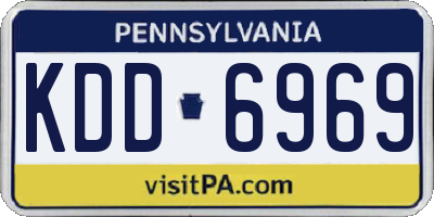 PA license plate KDD6969