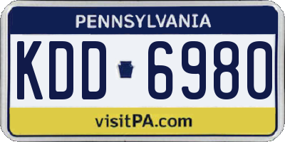 PA license plate KDD6980