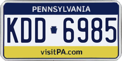 PA license plate KDD6985