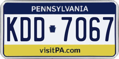 PA license plate KDD7067