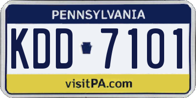 PA license plate KDD7101