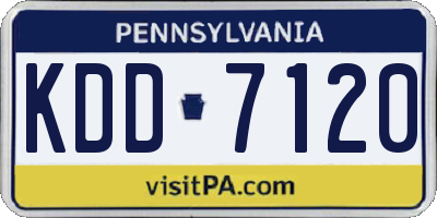 PA license plate KDD7120
