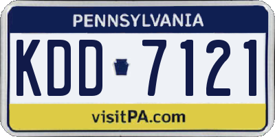 PA license plate KDD7121