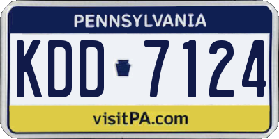 PA license plate KDD7124