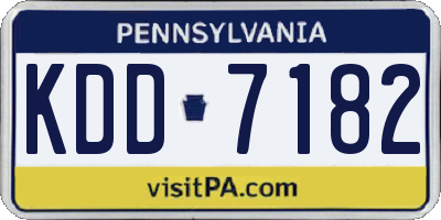 PA license plate KDD7182