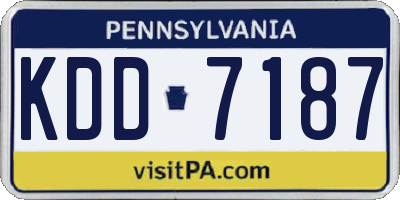 PA license plate KDD7187
