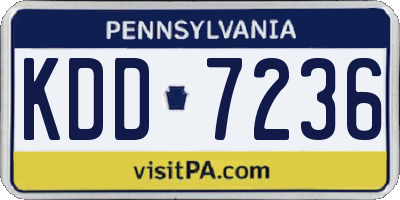 PA license plate KDD7236