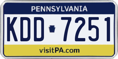 PA license plate KDD7251