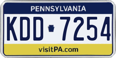 PA license plate KDD7254