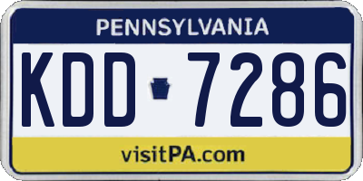PA license plate KDD7286