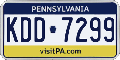 PA license plate KDD7299