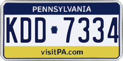PA license plate KDD7334