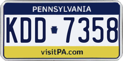 PA license plate KDD7358