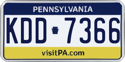 PA license plate KDD7366