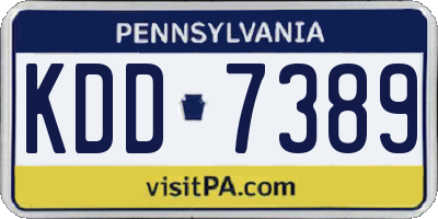 PA license plate KDD7389