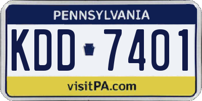 PA license plate KDD7401