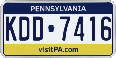 PA license plate KDD7416