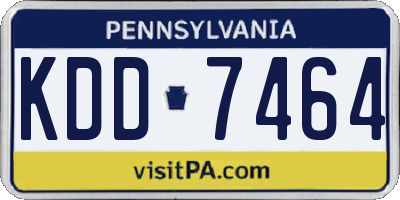 PA license plate KDD7464